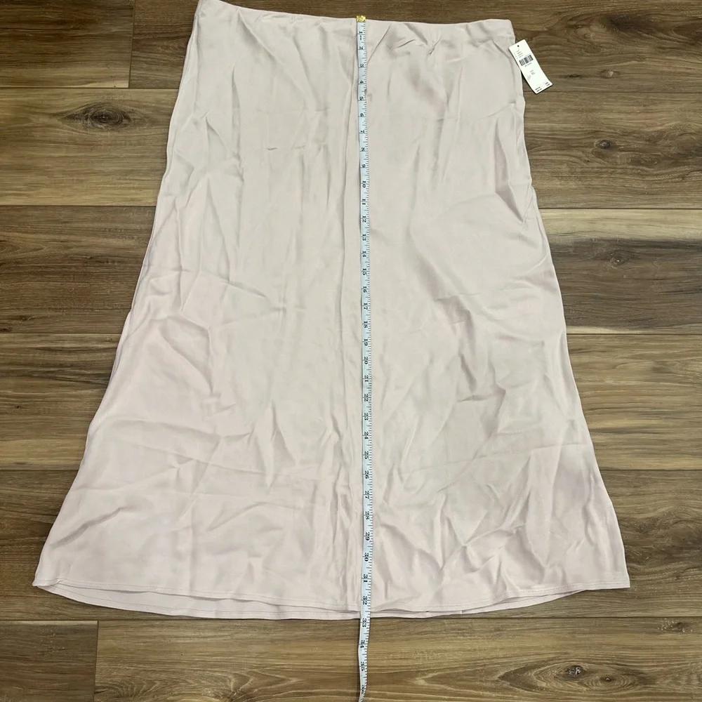 Anthropologie Tilda Midi Slip Skirt in Nude Pink Neutral Blush Sz XL NWT